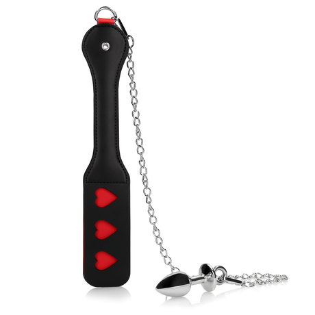 Analplug Ouch mit Herz-Paddle aus Stahl Schwarz 4,1 x Ø 2,5 cm – Ansicht 4