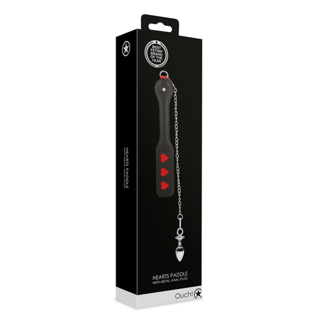 Analplug Ouch mit Herz-Paddle aus Stahl Schwarz 4,1 x Ø 2,5 cm – Ansicht 2
