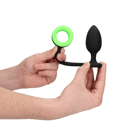 Analplug Ouch mit Penisring nachtleuchtend 8,8 x Ø 3,8 cm – Ansicht 6
