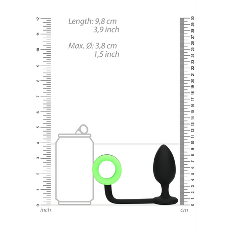 Analplug Ouch mit Penisring nachtleuchtend 8,8 x Ø 3,8 cm – Ansicht 5