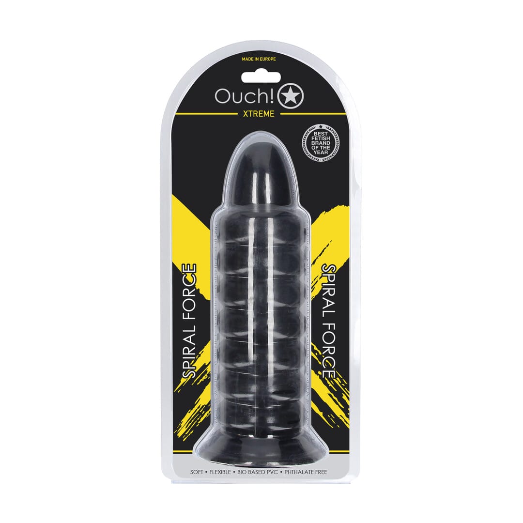 Analplug Ouch Spiral Force aus PVC Schwarz 23,5 x Ø 7,5 cm – Ansicht 2