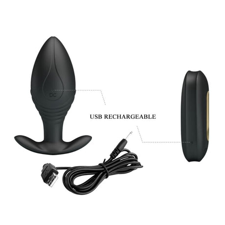 Analplug Regina Anal Plug Wiederaufladbarer Schwarz