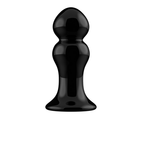 Analplug Rimly Glas vibrierend mit Saugfuß Schwarz 9,4 x Ø 3,9 cm – Ansicht 5