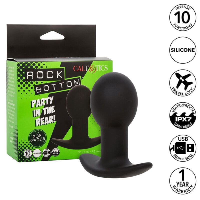 Analplug Rock Bottom Anal Plug 10 Vibrationen Silikon Schwarz