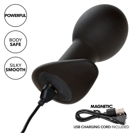Analplug Rock Bottom Anal Plug 10 Vibrationen Silikon Schwarz