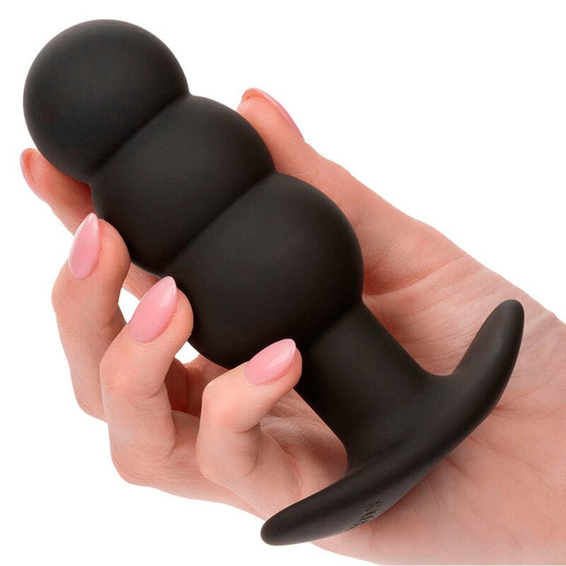 Analplug Rock Bottom Anal Plug mit Perlen 10 Vibrationen Silikon Schwarz