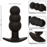 Analplug Rock Bottom Anal Plug mit Perlen 10 Vibrationen Silikon Schwarz