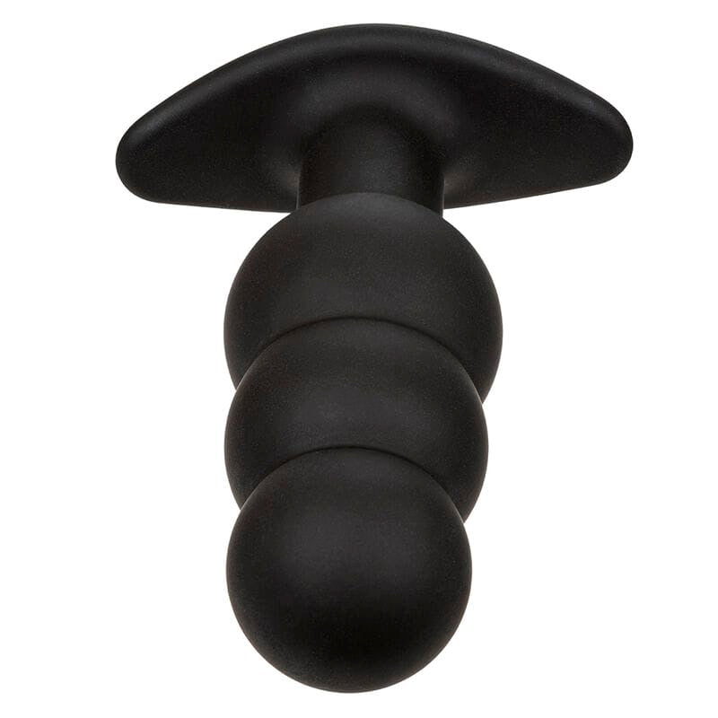 Analplug Rock Bottom Anal Plug mit Perlen 10 Vibrationen Silikon Schwarz
