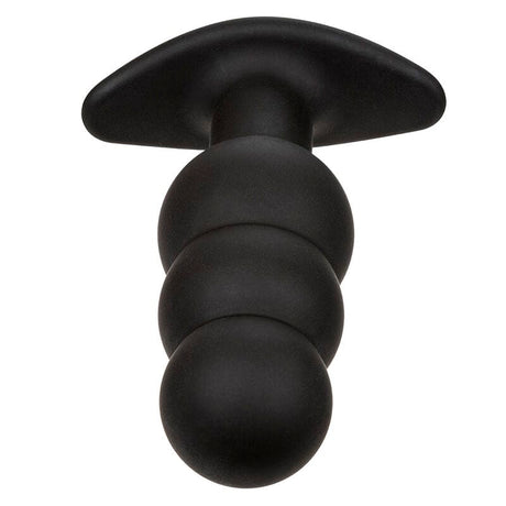Analplug Rock Bottom Anal Plug mit Perlen 10 Vibrationen Silikon Schwarz