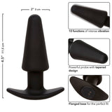 Analplug Rock Bottom Tapered Anal Plug 10 Vibraciones Silikon Schwarz