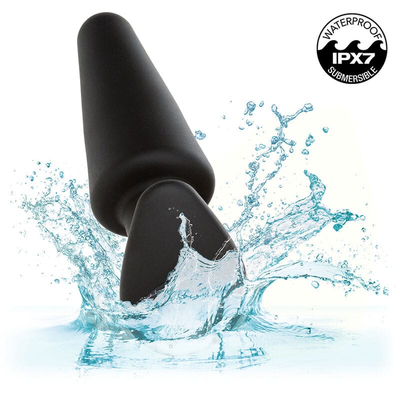 Analplug Rock Bottom Tapered Anal Plug 10 Vibraciones Silikon Schwarz