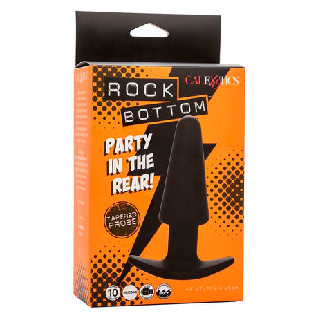 Analplug Rock Bottom Tapered Anal Plug 10 Vibraciones Silikon Schwarz