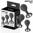 Analplug-Set 3-teilig mit Juwel Schwarz (6–8,5 cm)