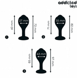 Analplug-Set 3-teilig mit Juwel Schwarz (6–8,5 cm)