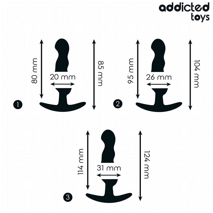 Analplug-Set 3-teilig Modell 1 Schwarz (5,4–7,9 cm)