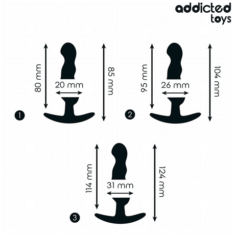 Analplug-Set 3-teilig Modell 1 Schwarz (5,4–7,9 cm)