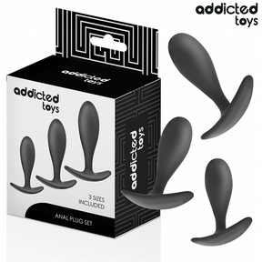 Analplug-Set 3-teilig Modell 2 Schwarz (6,4–8,5 cm)