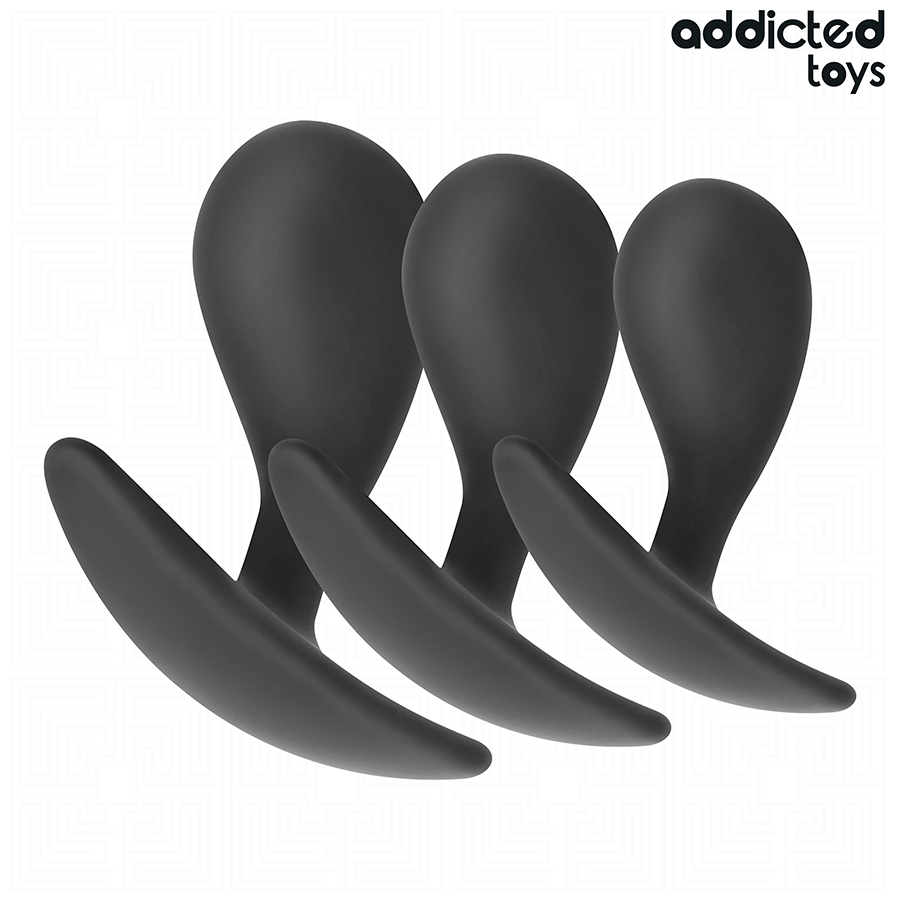 Analplug-Set 3-teilig Modell 3 Schwarz (4,6–6,5 cm)