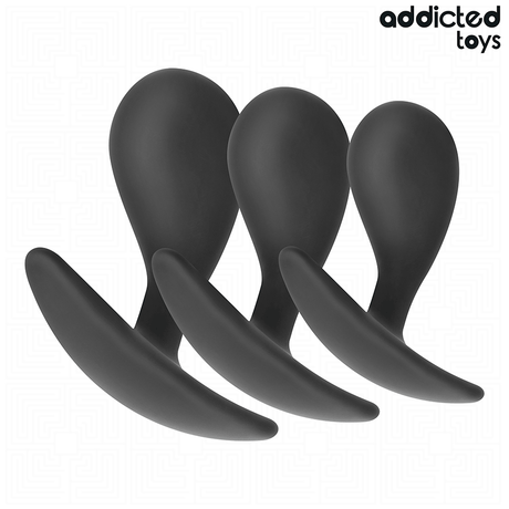Analplug-Set 3-teilig Modell 3 Schwarz (4,6–6,5 cm)