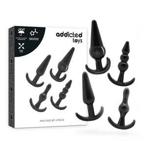 Analplug-Set 4-teilig Schwarz 9 bis 12,2 x 2,4 bis 3,7 cm