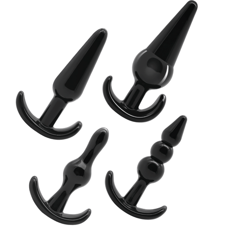 Analplug-Set 4-teilig Schwarz 9 bis 12,2 x 2,4 bis 3,7 cm