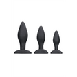 Analplug-Set Ouch Apex aus Silikon Schwarz 10,6 x Ø 3,5 cm