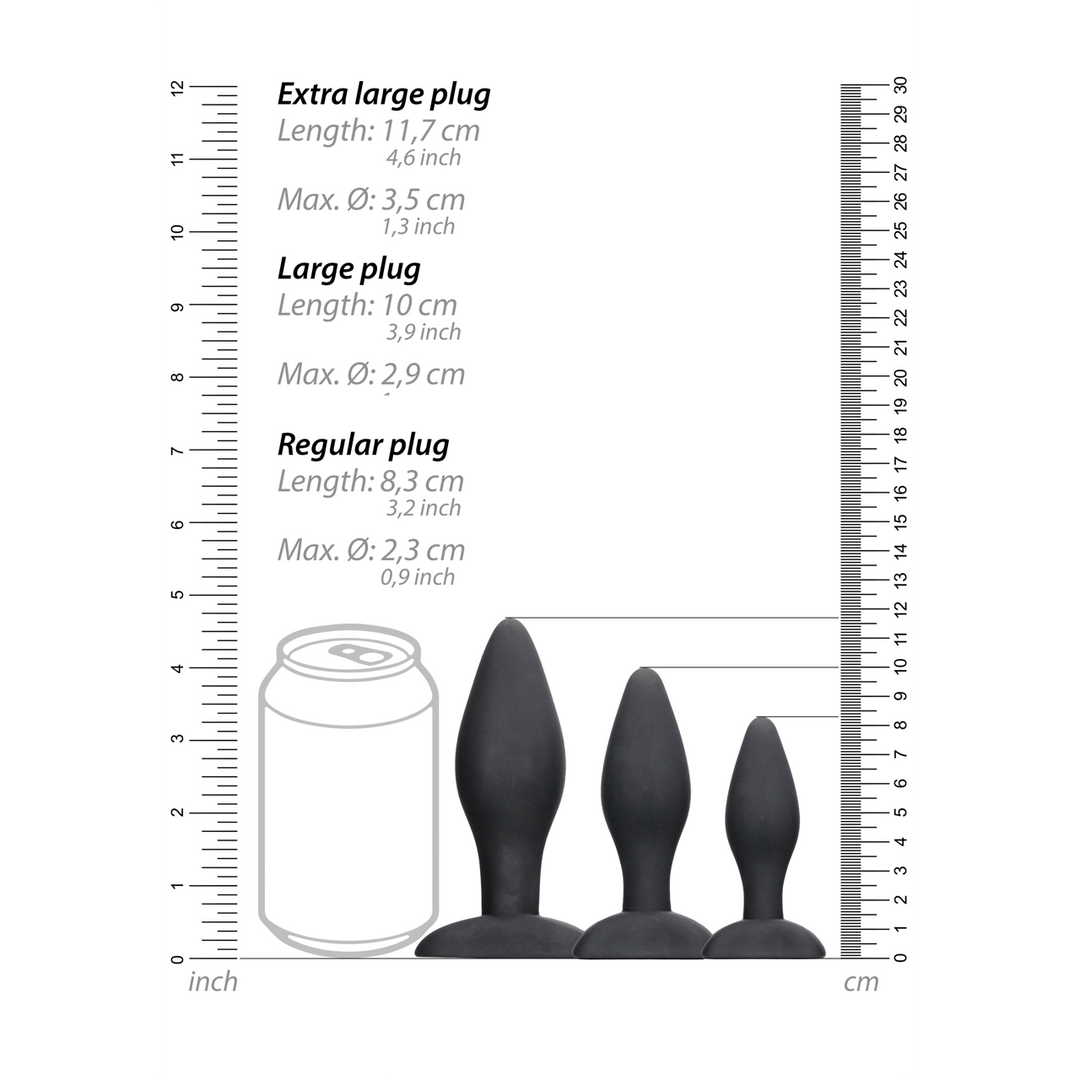 Analplug-Set Ouch Apex aus Silikon Schwarz 10,6 x Ø 3,5 cm – Ansicht 6