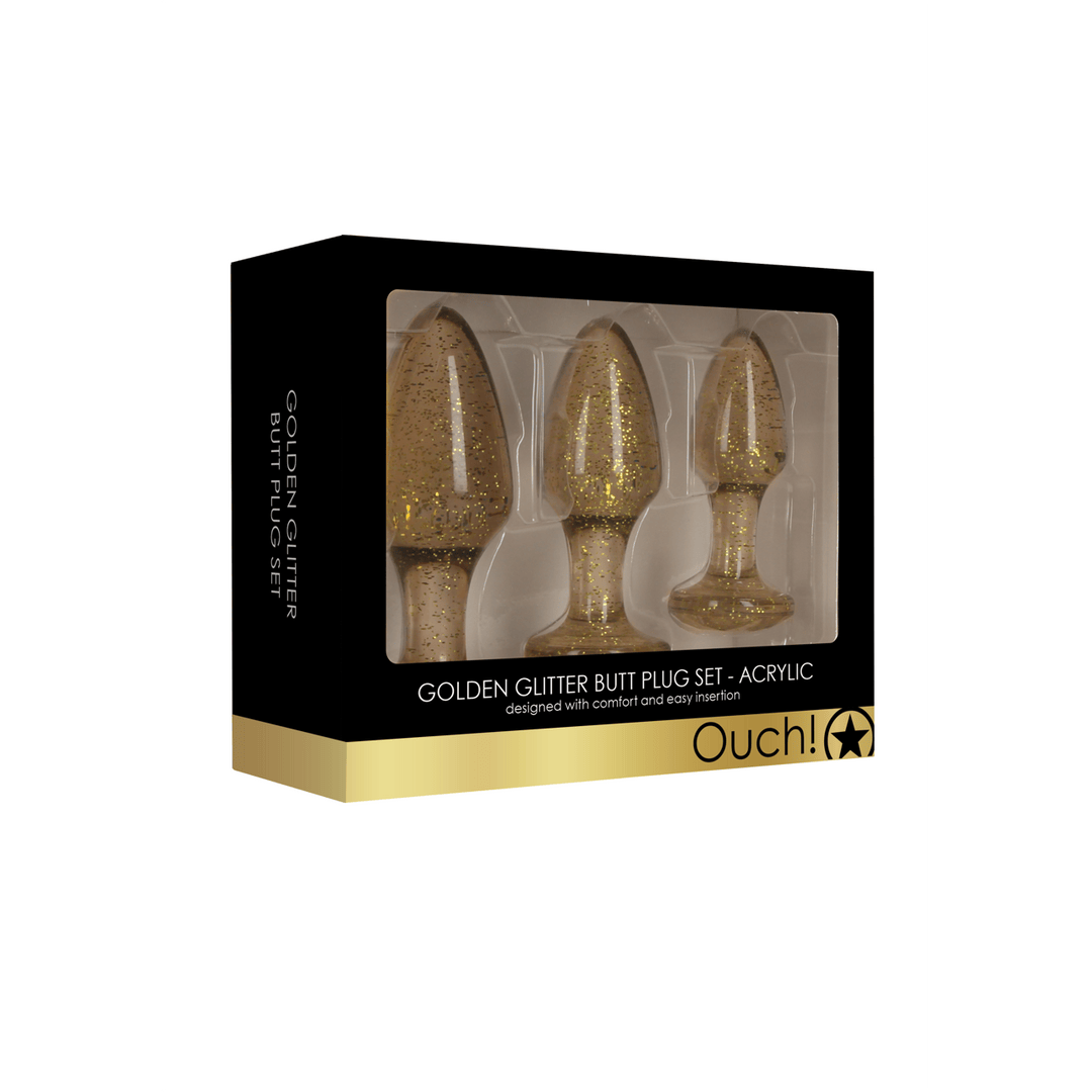 Analplug-Set Ouch aus Acryl Gold oder Silber 9,5 x Ø 4,5 cm – Ansicht 2