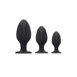 Analplug-Set Ouch Diamantform aus Silikon Schwarz 8,5 x Ø 4 cm