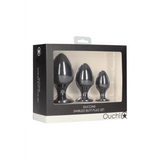 Analplug-Set Ouch gedreht aus Silikon Schwarz 8,3 x Ø 4 cm – Ansicht 2