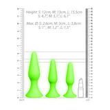 Analplug-Set Ouch nachtleuchtend aus Silikon Grün 15,5 x Ø 3,8 cm – Ansicht 5