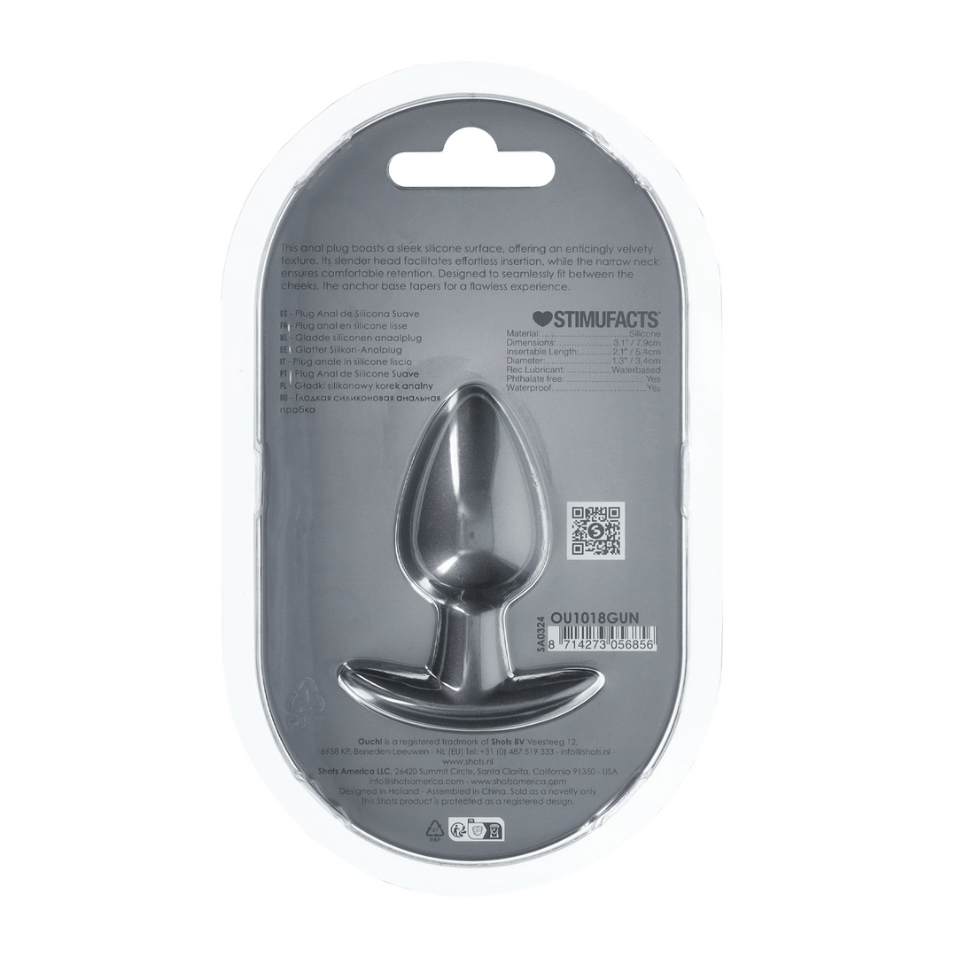 Analplug Ouch aus Silikon glatt in vier Farben 5,4 x Ø 3,4 cm – Ansicht 3