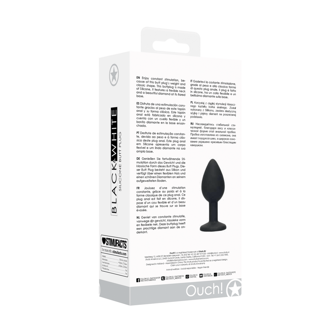 Analplug Ouch mit abnehmbarem Stein Schwarz 7,3 x Ø 3,2 cm – Ansicht 3