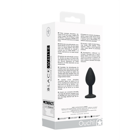 Analplug Silikon mit abnehmbarem Schmuck Schwarz 7,3 x Ø 3,2 cm – Ansicht 3