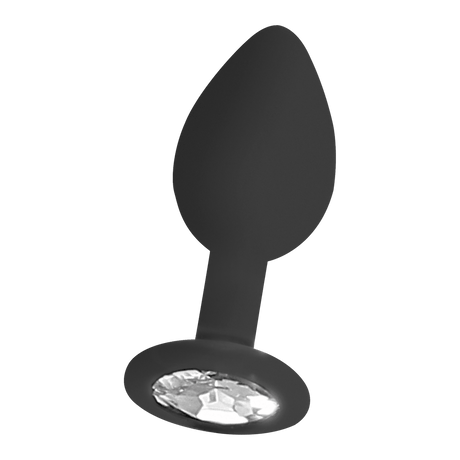 Analplug Silikon mit abnehmbarem Schmuck Schwarz 7,3 x Ø 3,2 cm – Ansicht 4