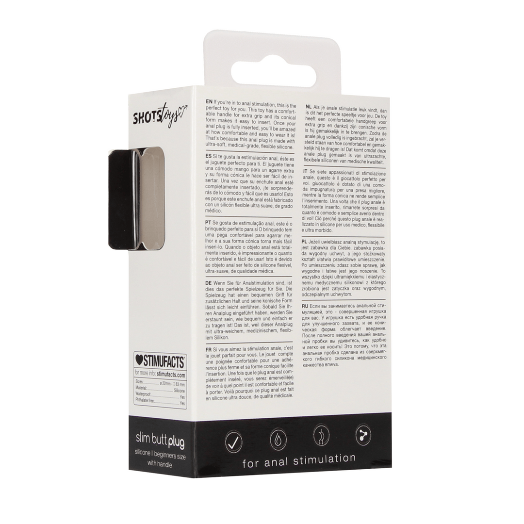 Analplug Slim für Anfänger Schwarz 7,5 x Ø 2,2 cm – Ansicht 3