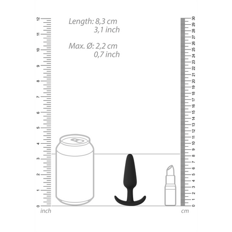 Analplug Slim für Anfänger Schwarz 7,5 x Ø 2,2 cm – Ansicht 5