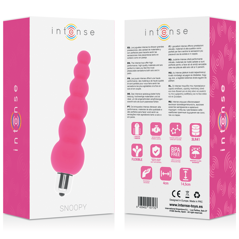Analplug Snoopy 7 Geschwindigkeiten Silikon Rosa 11,5 x 1,5 cm – Ansicht 4