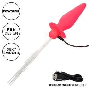 Analplug Southern Lights Leuchtend Rosa mit 10 Vibrationen 11,5 x 3 cm