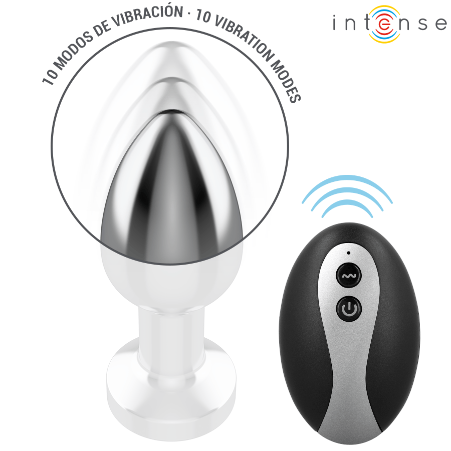 Analplug vibrierender aus Metall mit LED-Leuchten und Fernbedienung M – Ansicht 4