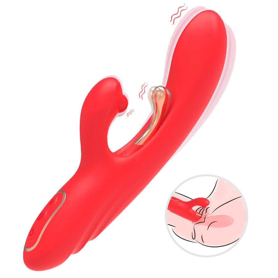 G-Punkt-Vibrator g-Punkt- und Klitoris-Stimulator- mit Oszillierender Zunge Rot.4