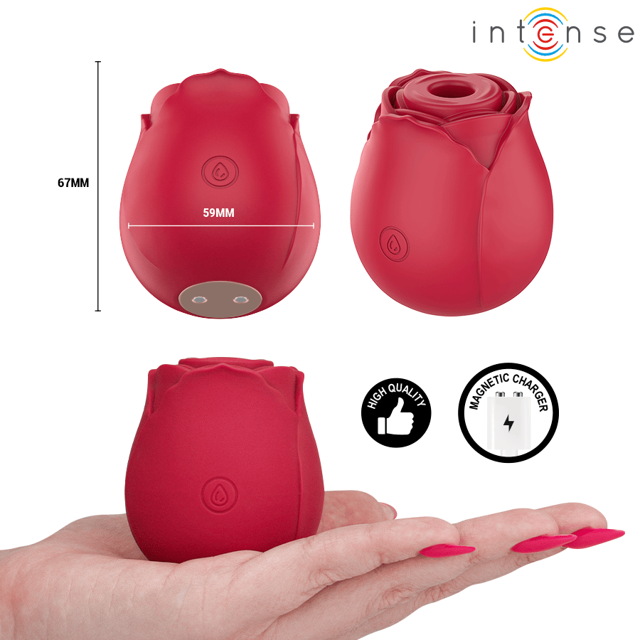 Auflegevibrator Camellia mit Druckwellen Bordeaux – Ansicht 3