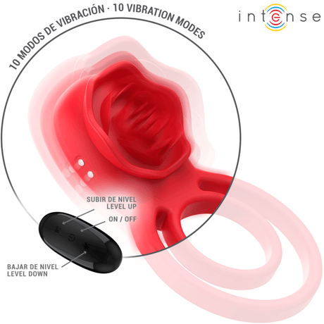 Auflegevibrator Gail Stimulator Rose 10 Vibrationen Rot Fernbedienung