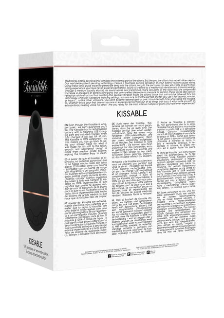 Auflegevibrator Irresistible Kissable mit Saugfunktion Schwarz 11 x 2 cm – Ansicht 3