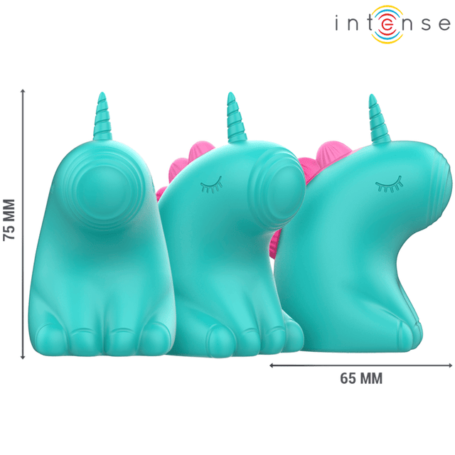 Auflegevibrator Intense Trixie Einhorn mit klopfender Zunge Türkis 7,5 x 6,5 cm