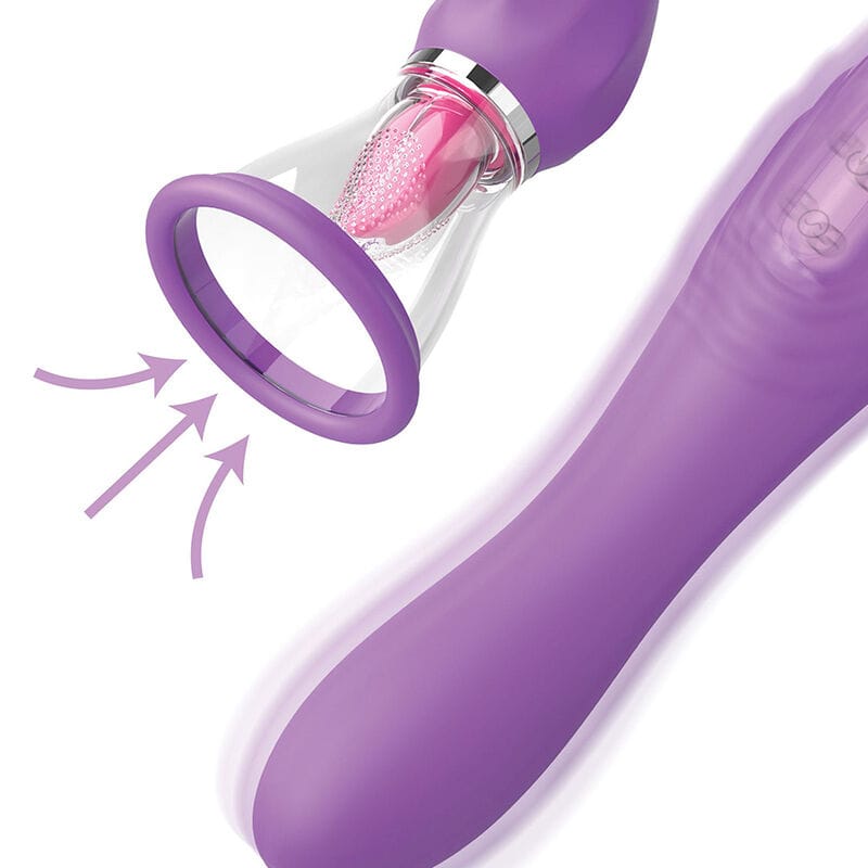 Auflegevibrator Ultimate Pleasure Max mit Saugfunktion und Zunge Lila – Ansicht 3