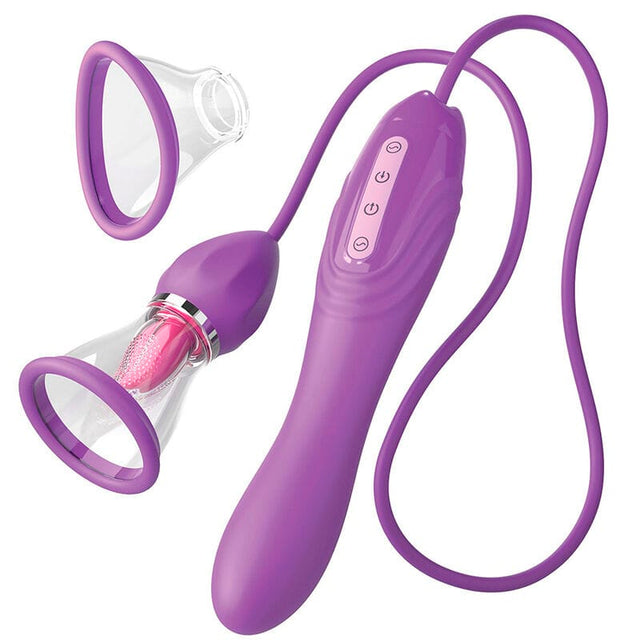Auflegevibrator Ultimate Pleasure Max mit Saugfunktion und Zunge Lila
