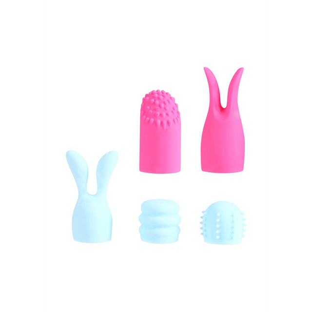 Aufsatz-Set Quinn mit fünf Silikonhüllen Pink und Hellblau