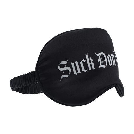 Augenbinde Ouch aus Satin mit Suck Don't Bite-Aufdruck Schwarz 20,5 cm – Ansicht 3