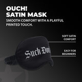 Augenbinde Ouch aus Satin mit Suck Don't Bite-Aufdruck Schwarz 20,5 cm – Ansicht 4